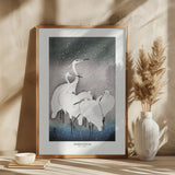 Group Of Egrets Poster och Canvastavla