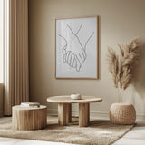 Holding Hands Lines Poster och Canvastavla