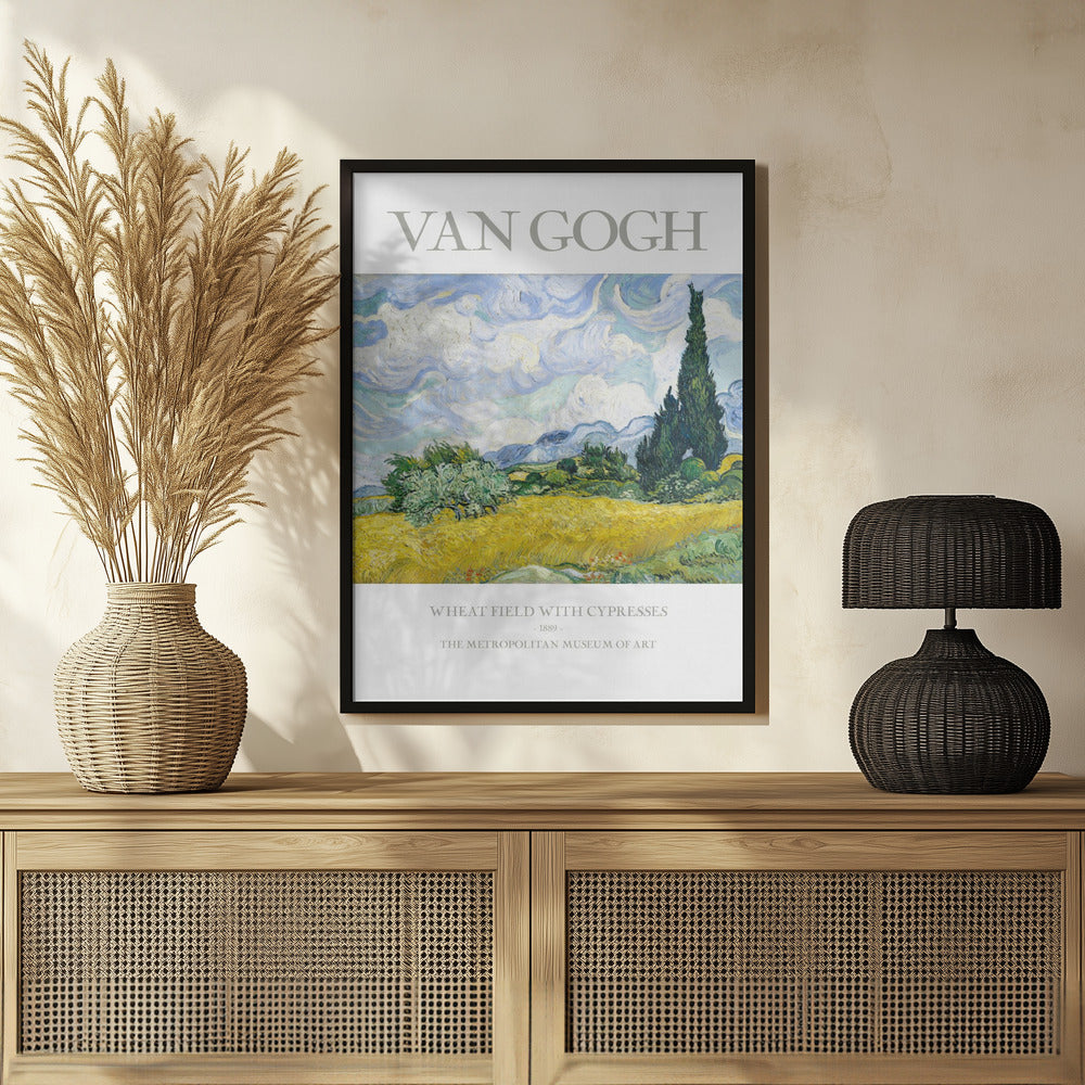 Wheat Field With Cypresses Poster och Canvastavla