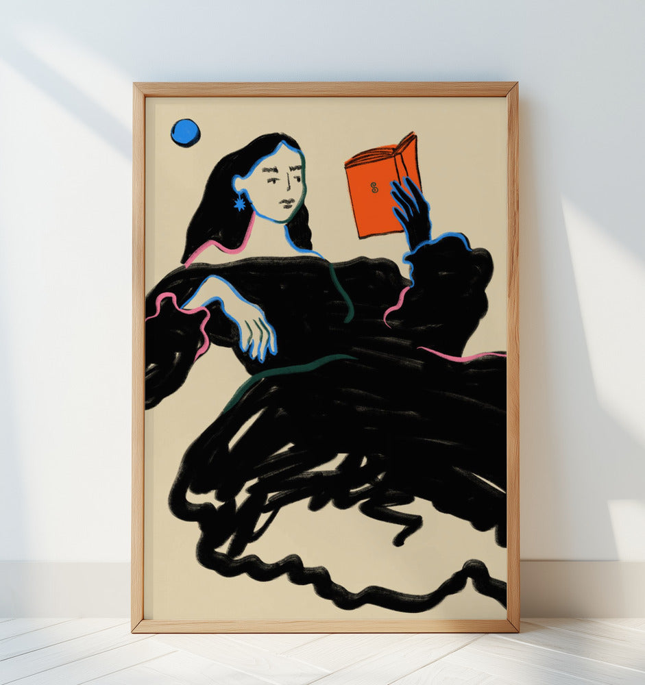 Midnight Reading Poster och Canvastavla