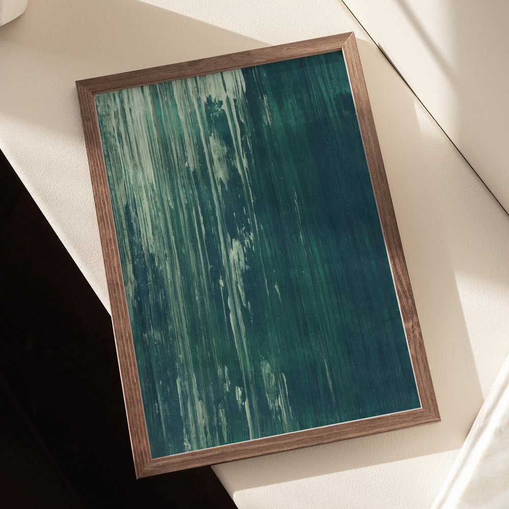 Dark teal scratched texture Transformative Teal Poster och Canvastavla