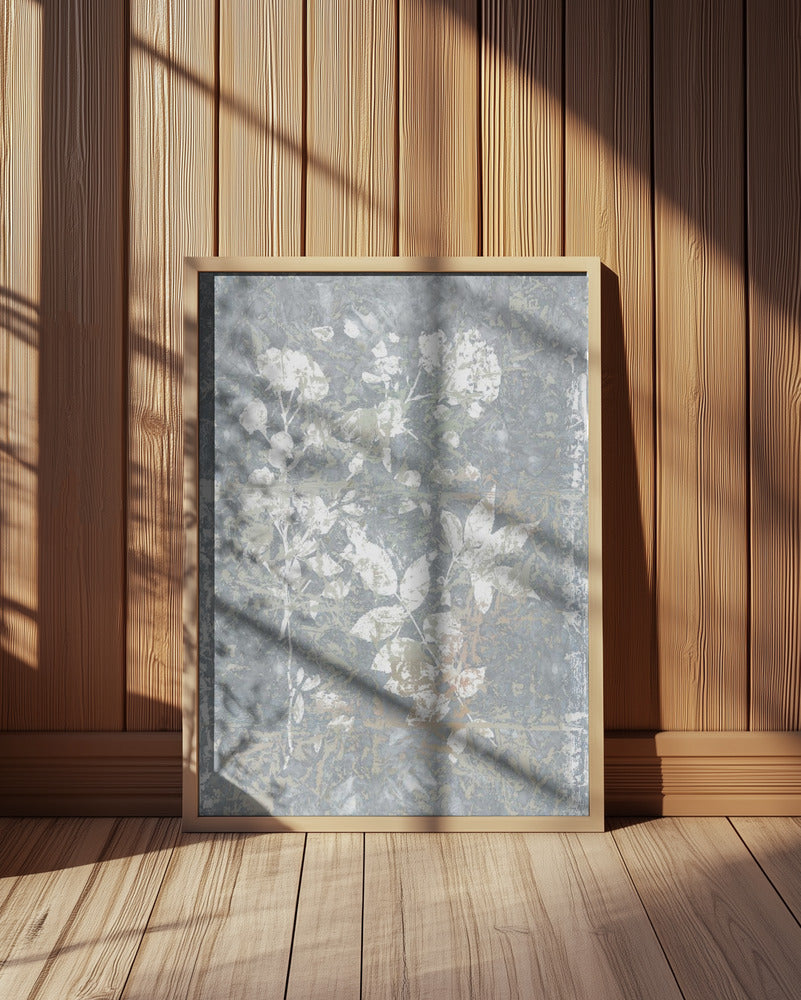 Botanical White Textured Floral 2 Poster och Canvastavla
