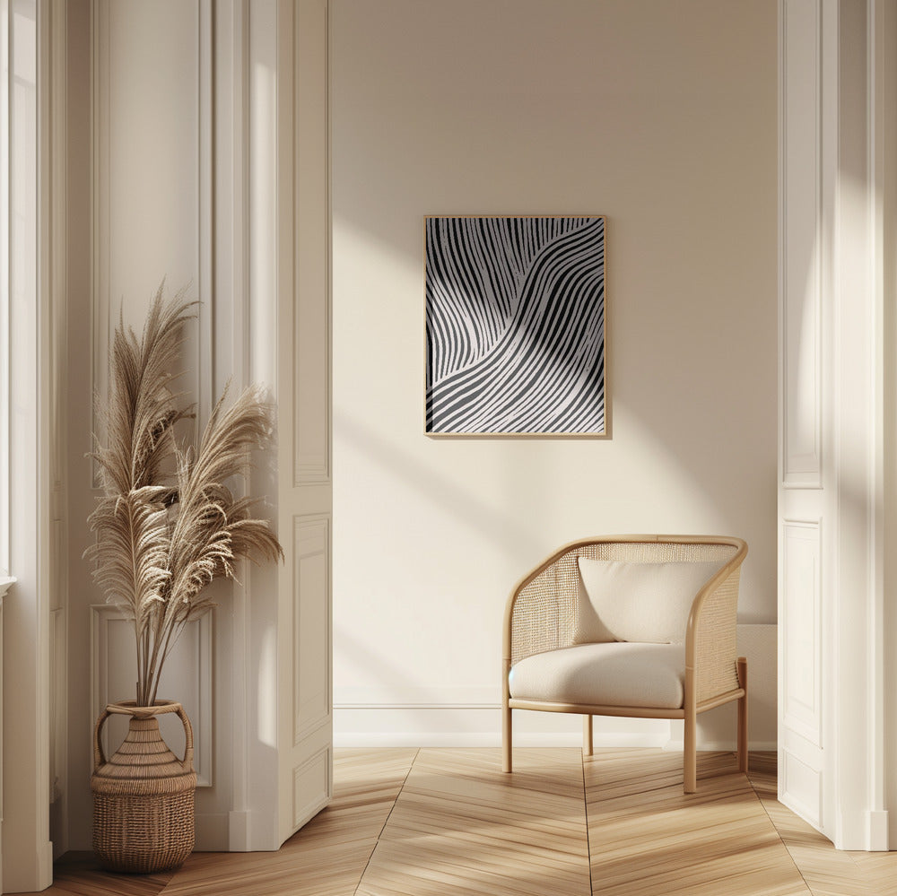Beige Wave Pattern Poster och Canvastavla