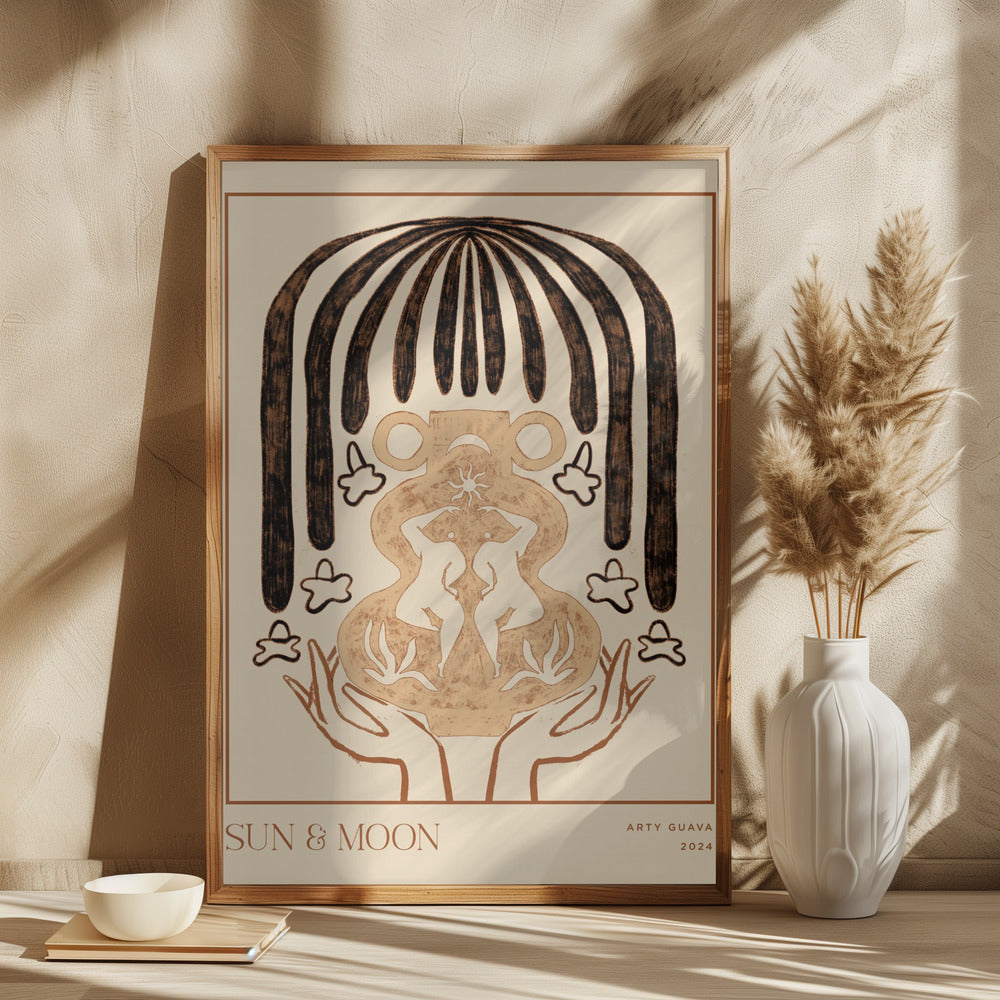 Vessel Collection : Sun & Moon (LineArt) Poster och Canvastavla