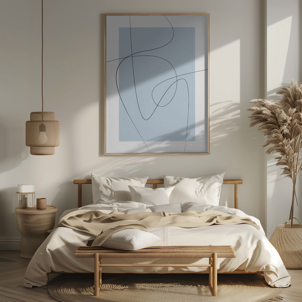 Blue Abstract Poster och Canvastavla