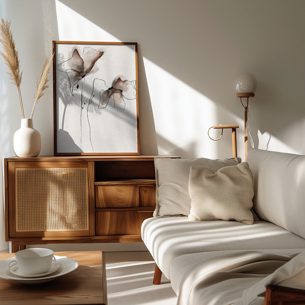 FUNKY FLOWERS digital watercolor painting Poster och Canvastavla