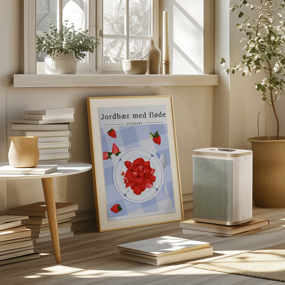 Strawberry with cream - Denmark Poster och Canvastavla