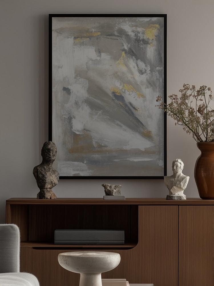 Gilded Momentum Abstract Poster och Canvastavla