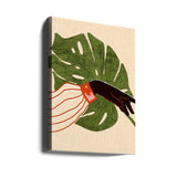 Green Canvas, Red Accent Poster och Canvastavla