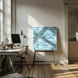 Indigo Turquoise Line Splatter Watercolor Poster och Canvastavla