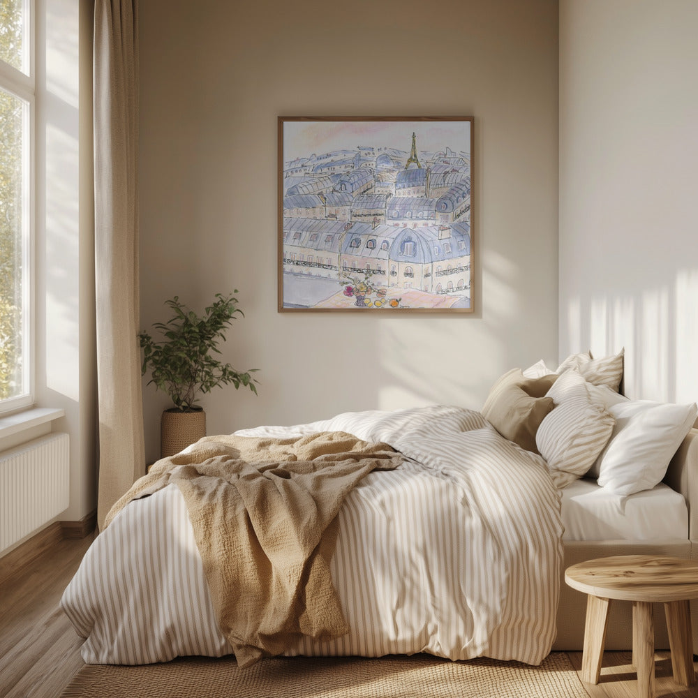 Parisian Rooftop 70x100 Poster och Canvastavla
