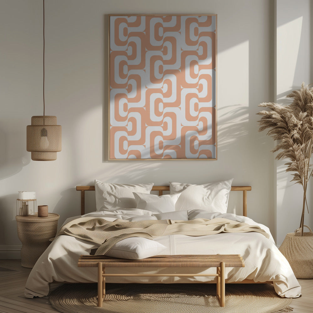 Retro Pattern Peach Fuzz Poster och Canvastavla