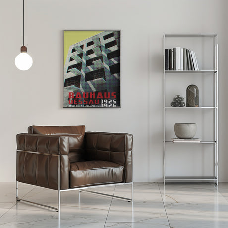 Bauhaus Dessau architecture in vintage magazine style VIII Poster och Canvastavla