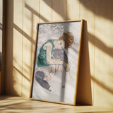 Seated Woman With Legs Drawn Up Poster och Canvastavla