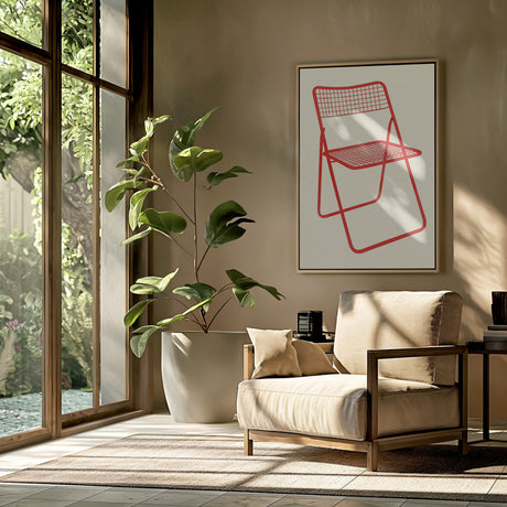 Ted Net Chair Red Poster och Canvastavla