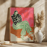 Calm Woman Portrait Poster och Canvastavla