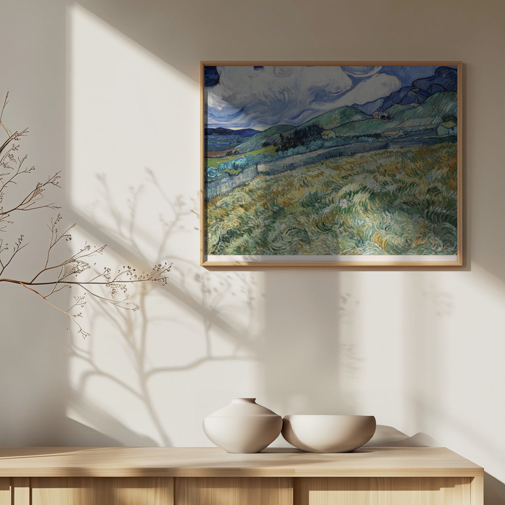 Landscape From Saint Rémy (1889) Poster och Canvastavla