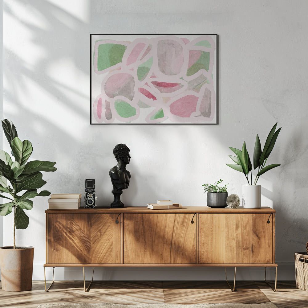 Pink Scribble Poster och Canvastavla