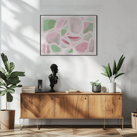Pink Scribble Poster och Canvastavla