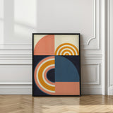 Rainbow Plus Shapes  Blue Mustard9 Poster och Canvastavla