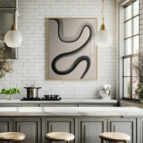 Black Brush Stroke Art Poster och Canvastavla
