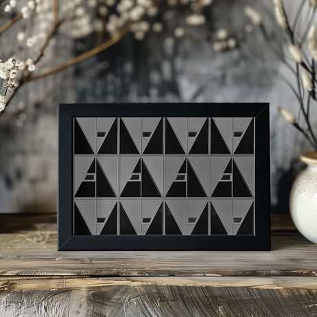 Black and grey triangles Poster och Canvastavla