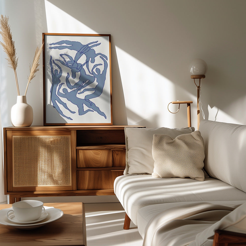 Swimmers Blue Poster och Canvastavla