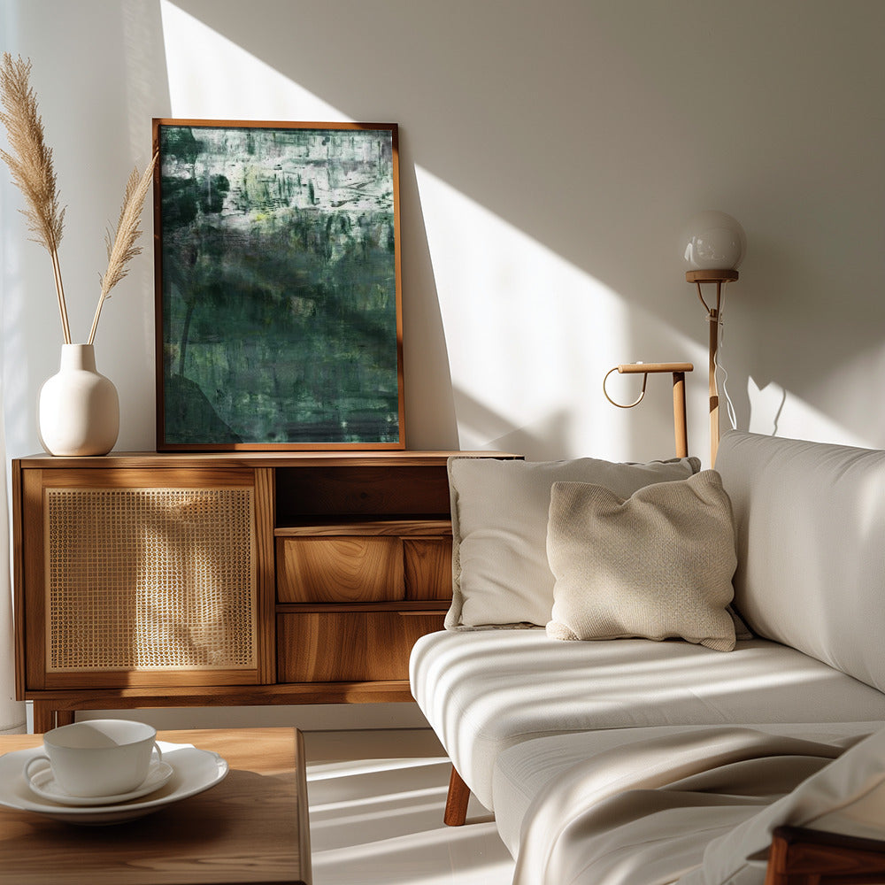 Abstract painting emerald green mural Poster och Canvastavla