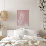 Palm Leaves On Pink Silhouette II Poster och Canvastavla