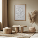 Flower Bouquet Grey Poster och Canvastavla