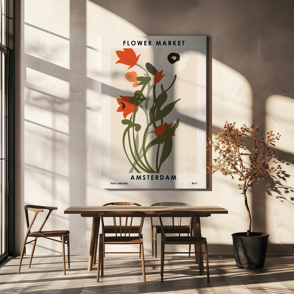 Flower Market Amsterdam Poster och Canvastavla