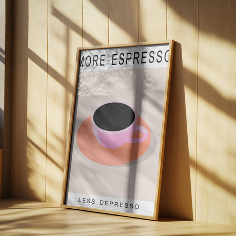 More Espresso Less Depresso Poster och Canvastavla