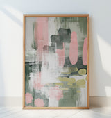 Pink On Green 1 Poster och Canvastavla