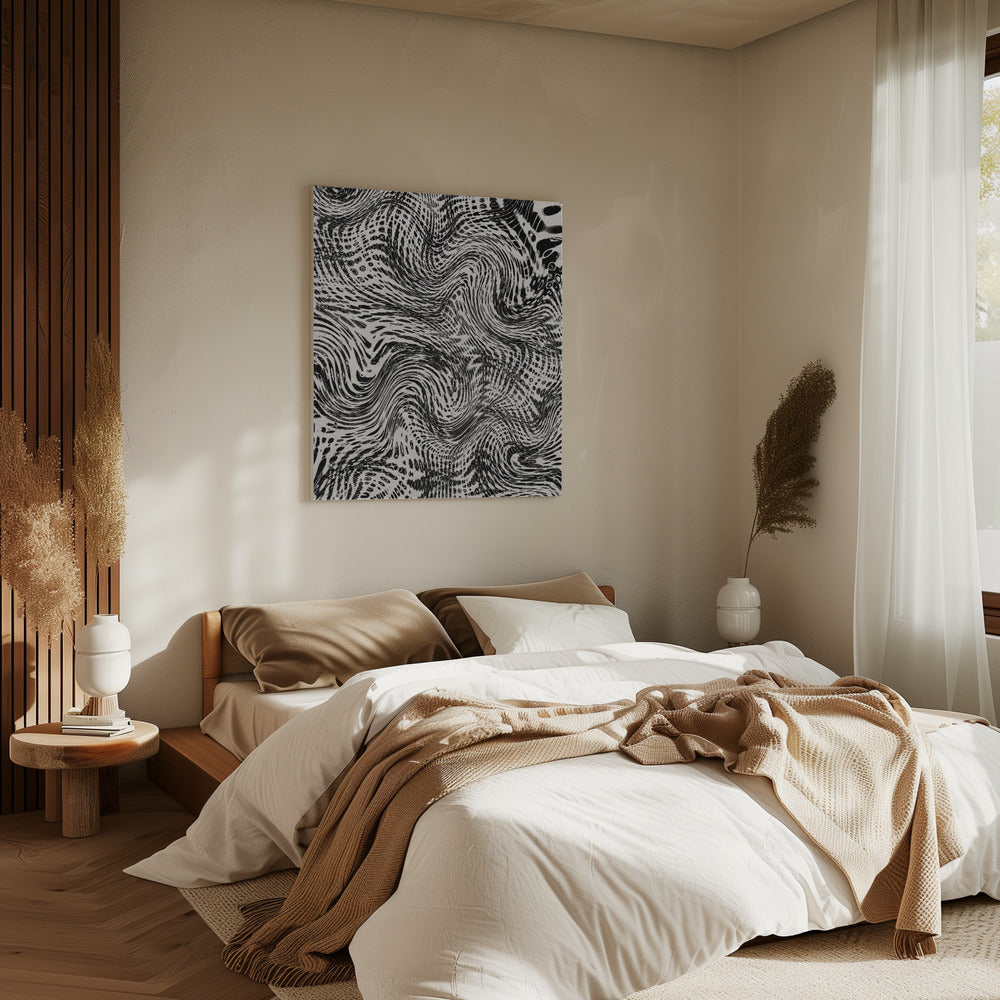 Black And White Net Pattern Poster och Canvastavla