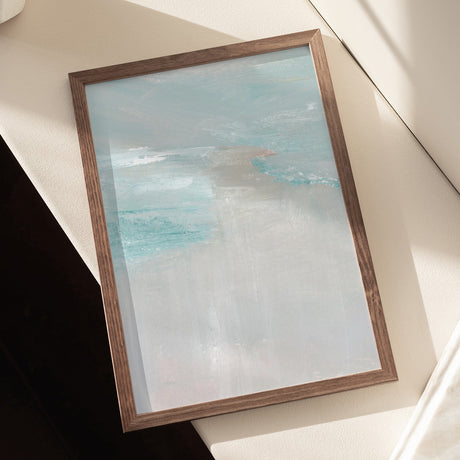 Modern Blue Horizon Abstract Painting Poster och Canvastavla