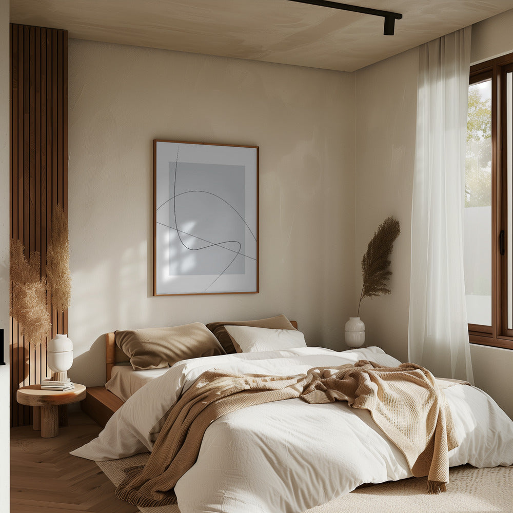 Gray Abstracta Poster och Canvastavla
