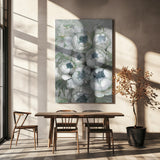 Nuria bouquet of peonies in teal and green Poster och Canvastavla