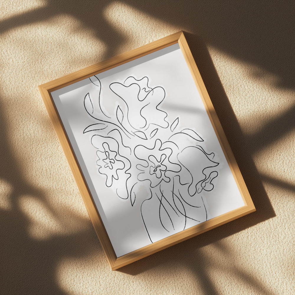 Flower Bouquet Grey Poster och Canvastavla