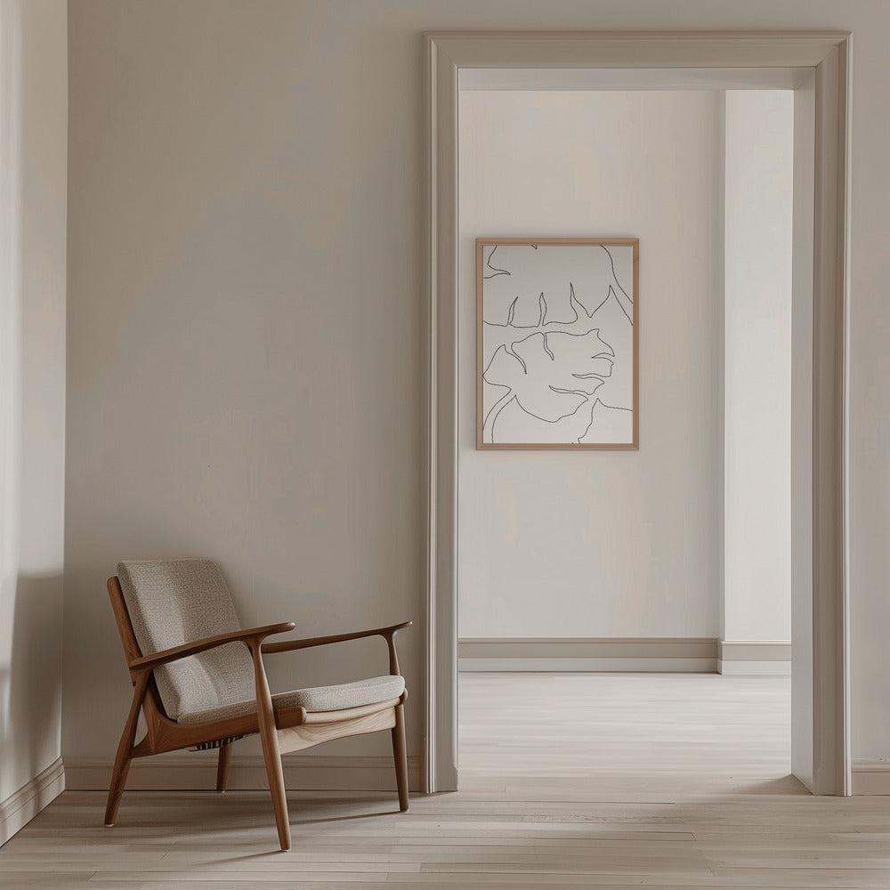 Monstera Outline Poster och Canvastavla