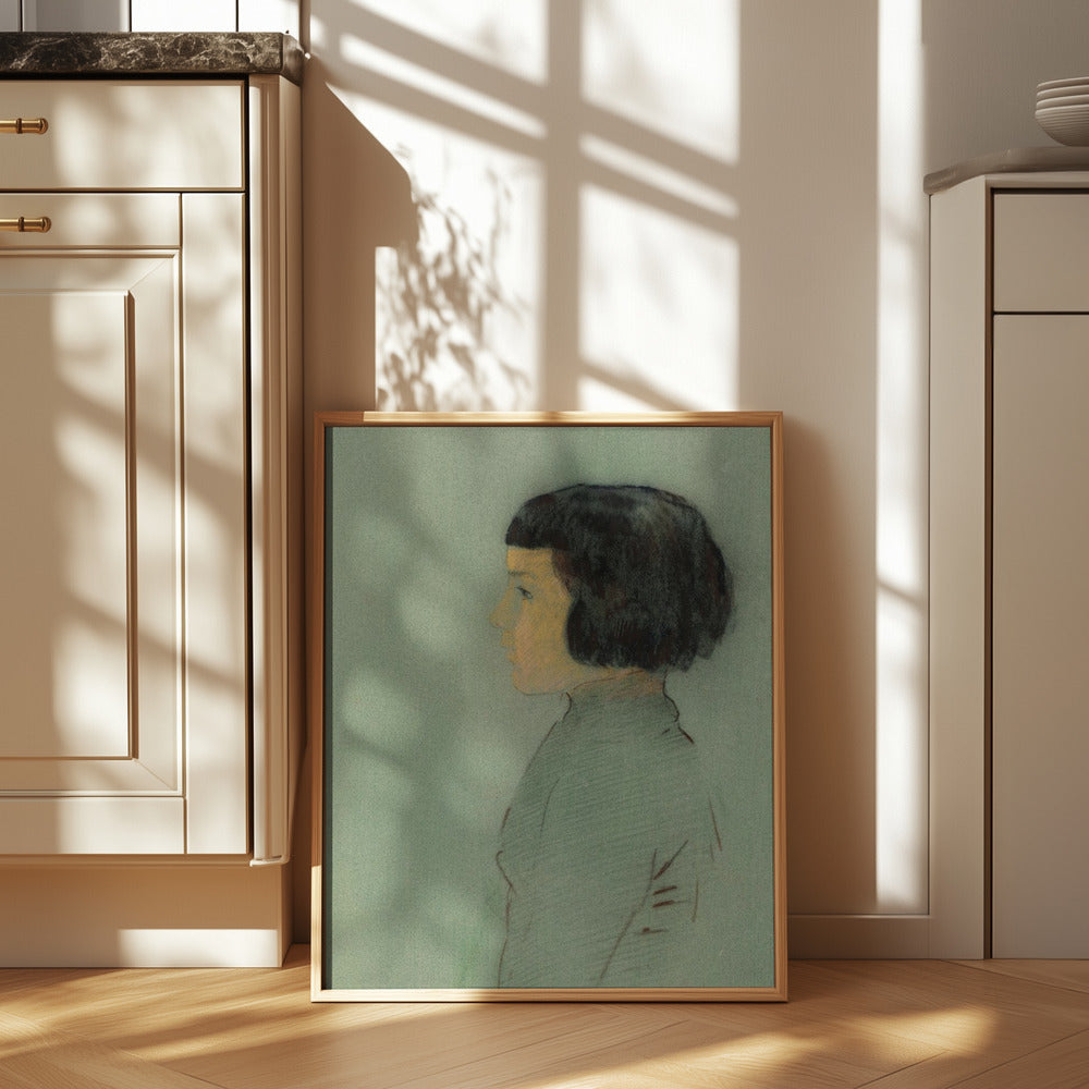 Young Woman In Profile Poster och Canvastavla