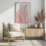 Pink Palm Leaves Silhouette Poster och Canvastavla