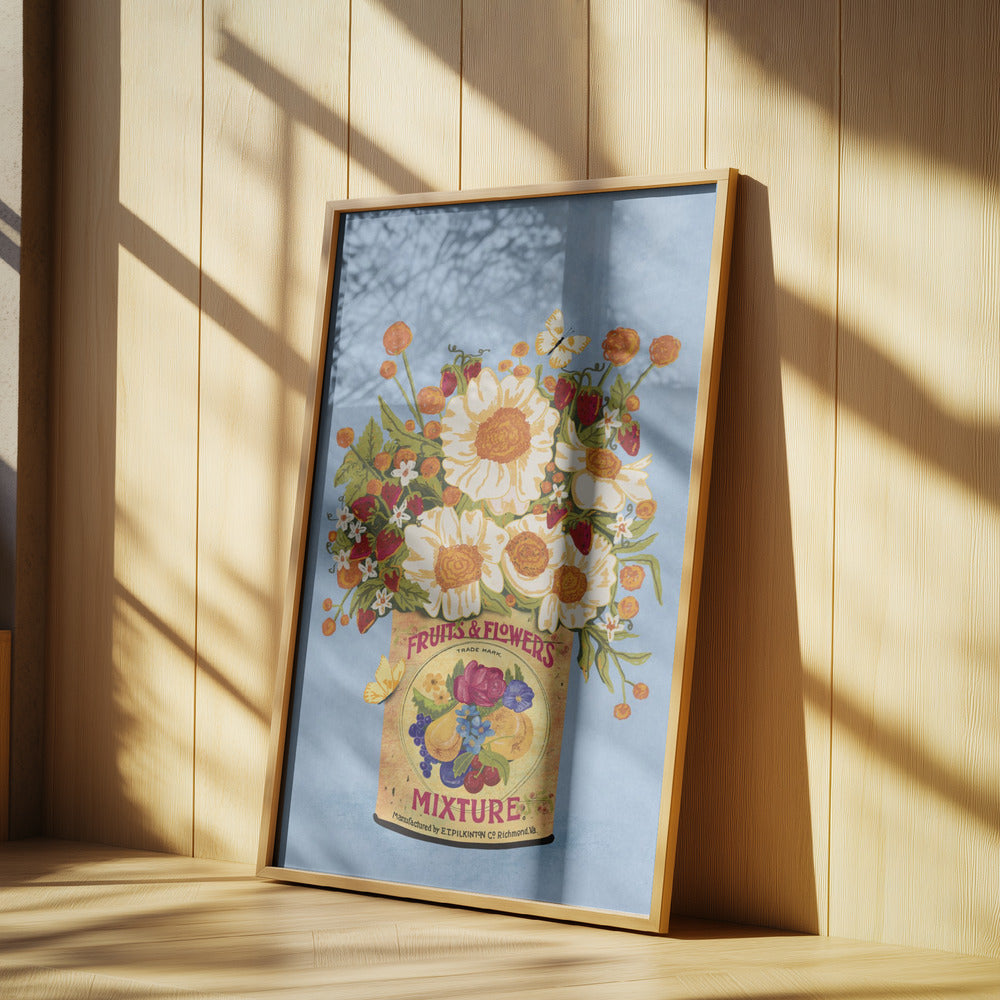 Flowers In a Vinatge Tea Can Poster och Canvastavla