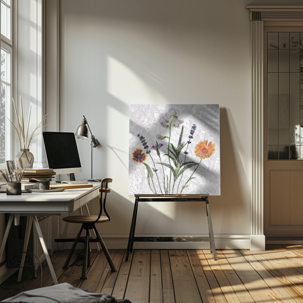frozen garden flowers Poster och Canvastavla
