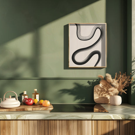 Black Brush Stroke Art Poster och Canvastavla