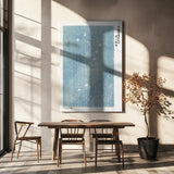 Woodblock Print Blue Poster och Canvastavla