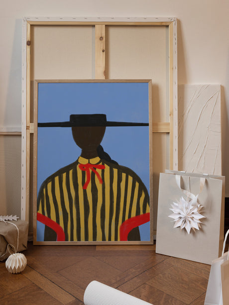 Bold Hat Woman and Stripes New Mexico Style Poster och Canvastavla