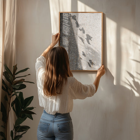 Botanical shadow on the wall Poster och Canvastavla
