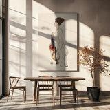 Standing Nude Woman With a Patterned Robe 1917 Poster och Canvastavla