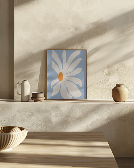 White Gerbera Flower Poster och Canvastavla