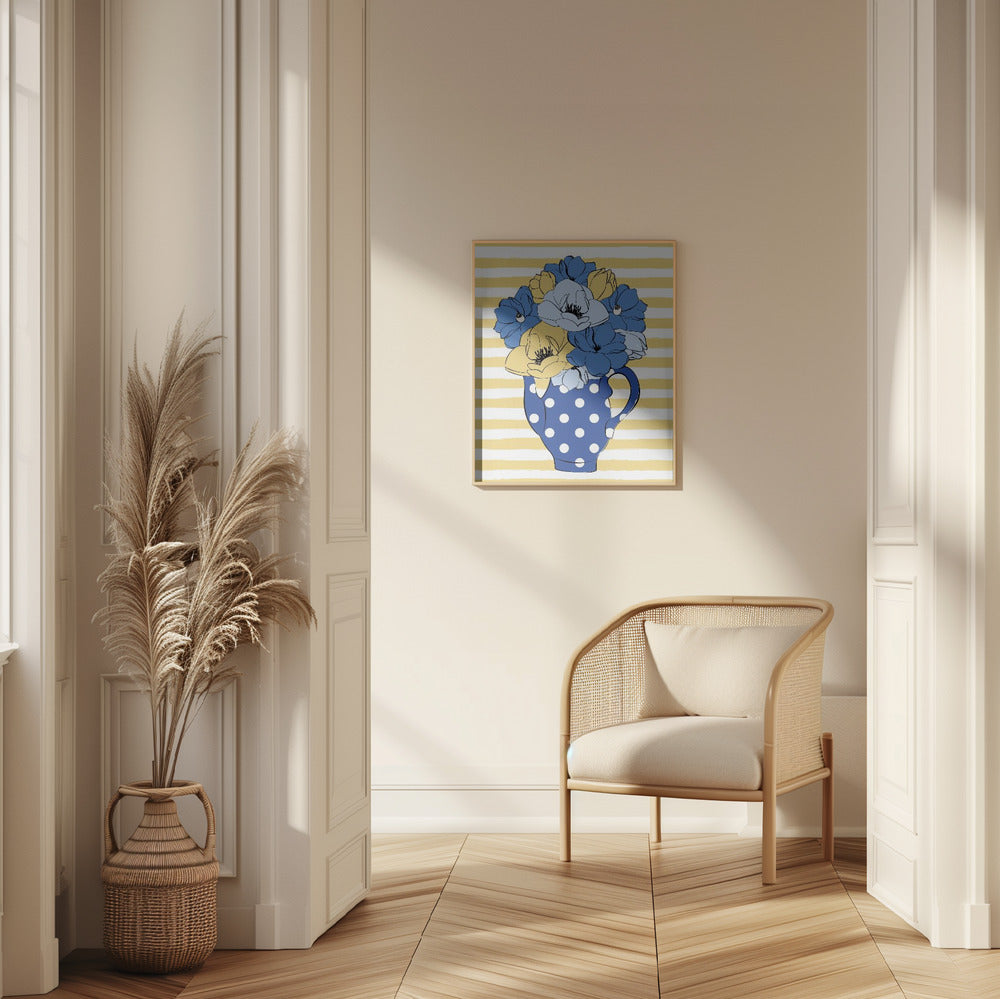 Blue Flowers Poster och Canvastavla